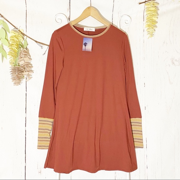 My LAnd Tunic Dress Long Sleeve Burnt Orange NWT - Picture 1 of 10